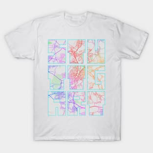 Stuttgart, Germany City Map Typography - Colorful T-Shirt